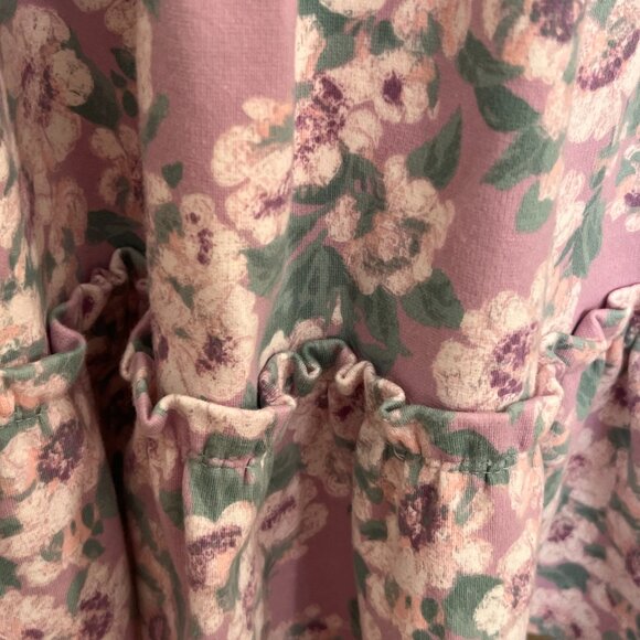 Janie and Jack purple floral dress with faux fur collar EUC like-new - Picture 3 of 9